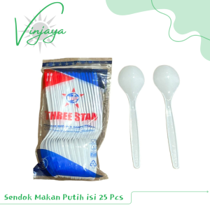 Sendok Plastik Makan Putih isi 25pcs / Sendok Makan Plastik / Sendok Makan Murah