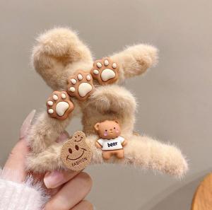 GU Jepit Rambut Wanita Motif Kupu Jedai Bulu Pom Pom Halus Lembut Gaya Korea Import Hairpin Pita Korea Hair Pins Hair Claw Clip A26