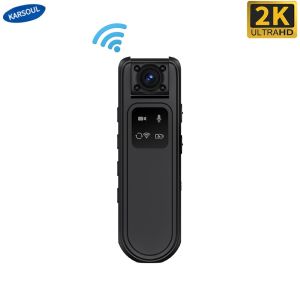 KARSOUL HD 2K Motorcycle Bike Car DVR Infrared Night Vision 64G WiFi Portable Recorder Wearable Mni Cam with 180 Rotatable for Daily Record