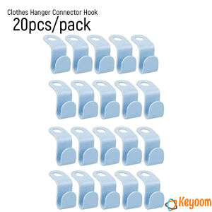 Keyoom ตะขอเก็บเสื้อผ้า 20 ชิ้น/แพ็ค ประหยัดพื้นที่ เพิ่มพื้นที่แขวนเสื้อในตู้เสื้อผ้า Clothes Hanger Connector Hook