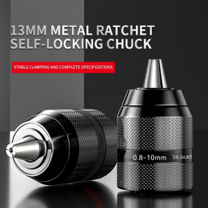 Keyless Drill Chuck Quick Change Conversion Adapter 0.8MM-10MM 3/8-24UNF Self-Tighten Screwdriver Drill Bits Chucks