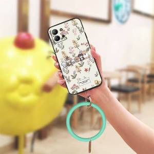Flexible TPU Creative Pattern Phone Case For infinix Hot11 2022/X675 Wrist Strap Wristband Colorful Silicone Trendy