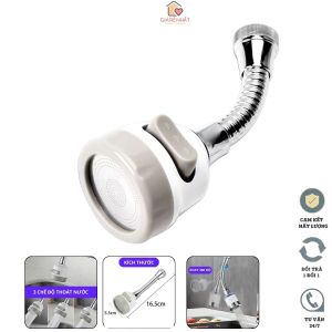 Vòi bồn rửa chén xịt tăng áp Đầu vòi xả thông minh 3 chế độ Dây dẻo xoay 360 độ chất liệu thép không rỉ