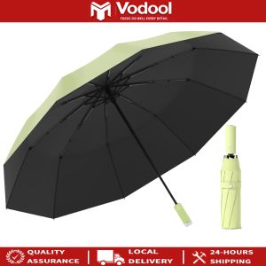 Automatic Reverse Folding Umbrella Windproof 16 Bones Sun Rain Resistant Compact Travel Accessory