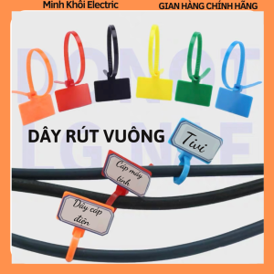 Dây rút nhựa vuông trắng 100c kích thước 20cmdây thít nhựa đánh dấulạt thít đánh dấu cáp mạngdây rút màudây dút nhựađánh dấu dây điệndây thít đánh dấudây rút đánh dấu