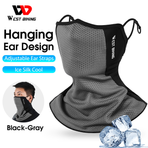 WEST BIKING หน้ากากสำหรับปั่นจักรยานอุปกรณ์สวมศีรษะปั่นจักรยานทำจากผ้าวิสคอสระบายอากาศได้ดีป้องกันแสงยูวีหน้ากากสำหรับกีฬาวิ่งใช้กลางแจ้งหน้ากากขี่มอเตอร์ไซค์กันลม