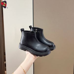 Katerina Fashion Korean Women Zipper Boots Shoes Round Ankle #S-858