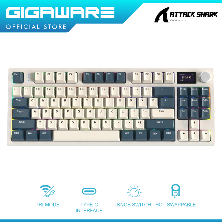 Attack Shark K86 75% Mechanical Keyboard Tri-Mode Wireless Hot ...