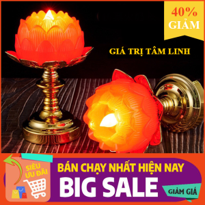 Đèn thờ bông sen sử dụng pin kiểu đèn bông sen đèn để bàn thờ đèn thờ phật đèn rẻ nhất