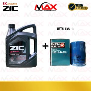 SK-ZIC 6 Liters X7 10W-40 DSL with C-034 (FL-034) Vic Oil Fully Synthetic Filter Change Oil Bundle