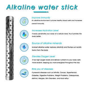 Alkaline pH Water Sticks Portable Water Purifier5.28x0.63in Increases pH Levels Decreases ORP Multiple Layers