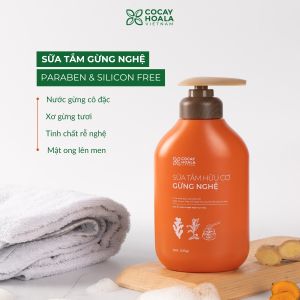 Túi Sữa Tắm Gừng Nghệ Hữu Cơ Cỏ Cây Hoa Lá 1 Lít
