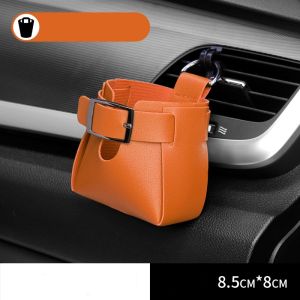 Tas Gantung Vent Udara Mobil Kantung Dashboard Penyimpanan Ponsel & Barang Organizer Multifungsi PU Leather