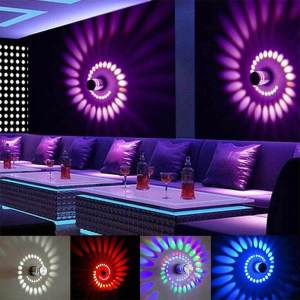 RGB Spiral Hole LED Wall Light Effect Wall Lamp With Remote Controller Colorful Wandlamp For Party Bar Lobby KTV Home Decoration