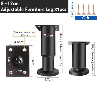 Adjustable Metal Table Leg kaki Meja Bed Leg Support Kaki Sofa Cabinet Leg Furniture Feet
