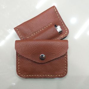 ใส่ยาเส้น 1 กระเป๋าใส่ยาเส้นพร้อมที่เหน็บไฟแช็ค  หนังแท้ 100% กระเป๋าใบเล็กผู้ชาย 2ช่อง งานงานเย็บมือ