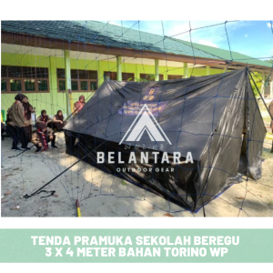 Tenda Pramuka 3 x 4 Beregu Barak Latihan Waterproof Anak Sekolah SD SMP Fullset dengan Tiang Siap Pakai Berkualitas Belantara Adventure