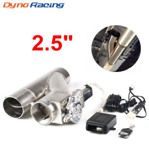 2.5" inch Electric Exhaust Cutout Kit Y pipe Exhaust Control Valve With Dual Valve System Switch Remote Control Kit