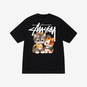 official Authentic Stussy Kittens T-Shirt White Same style for men and women