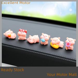 Excellent Ready Stock 6Pcs Set Cute Pig Car Interior Decoration Funny Auto Center Console Rearview Mirror Ornaments For Car Accessories
