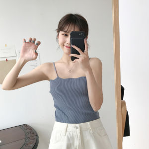 Groove_grace 762 เสื้อสายเดี่ยว ผ้าไหมพรมถัก สไตล์แฟชั่น สุดเซ็กซี่ สวมใส่สบาย 8สี