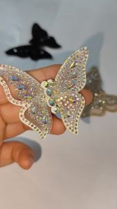 [Free Shipping] New trendy exquisite rhinestone bow-shaped shoe flower suitable for hair leather shoes DIY shoes wedding rhinestone shoe decoration
