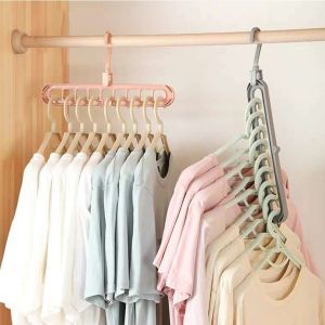 Flexible 9 Hole Magic Clothes Hanger Organiser / Space Saving Hanger / Wardrobe Storage Organizer / Clothes Rack
