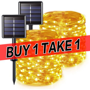 BUY 1 TAKE 1 Solar Holiday LED Light Outdoor Waterproof Lamp for Outdoor Garden Home Curtains Christmas Party Decoration 100/200led Solar light Christmas Light