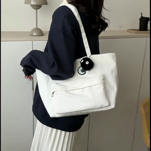 Hoạt hình thời trang túi tote đeo vai vải bố Túi xách tái sử dụng dung tích lớn Túi đeo vai đi biển túi mua sắm thường ngày