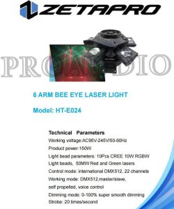 LAMPU LASER LIGHTING PANGGUNG ZETAPRO 6 ARM BEE EYE LASER LIGHT HTE024