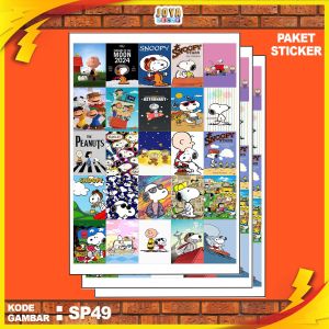 GAMBAR STICKER SNOOPY / STIKER SNOOPY / PAKET STIKER SNOOPY PER 25 PCS / KODESP49