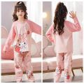 Kids Girls Korean Pajamas Set Cotton & Polyester Sleepwear for Girl's Clothing Cartoon Pyajama Sets Kids Girl & Boy Kids' Clothing. 