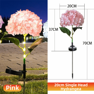 HOUCHU Simulated Flower LED Hydrangea Lights Realistic Decorative Lighting Solar Embroidered Flower Lamp Eve Decorations Solar Powered Outdoor Hydrangea Light Patio Decor