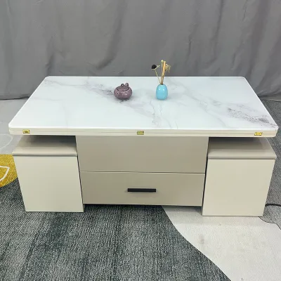 Lifting Coffee Table Nordic Simple Multi-Functional Movable Lifting Rental House Coffee Table Small Apartment Coffee Table Rising