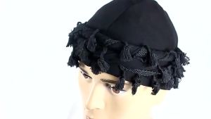 Topi Tudung Tepian Bergerigis Baru Topi Pullover Keperibadian Hip-Hop Lelaki Topi Ekor Berpintal Satin Berkualiti Tinggi