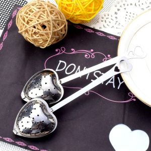 MMLUCK Teapots Mugs Loose Leaf Tea Heart-shaped with Handle Spice Strainer Spoon Diffuser Tea Infuser Filter