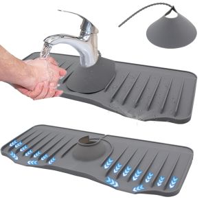 Kitchen Silicone Faucet Mat Flower Sink Splash Pad Drain Pad Bathroom Countertop Protector Quick Dry Tray