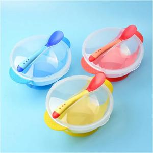 W21Baby Bowl Set Training Bowl Spoon Tableware Set Dinner Bowl Learning Dishes with Suction Cup Children Training Dinnerware