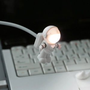 DUKEEN Astronaut Spaceman USB LED Adjustable Night Light For Computer Moon Lamp Desk Light Pure White