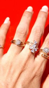 Cincin Cantik Dewasa Wanita Lapis Emas Mata Zirkon-RG 001