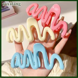 ruyifang Dopamine กิ๊บหนีบผมทรงเรขาคณิตสีครีมผมหางม้าอุปกรณ์เสริมผมหางม้า