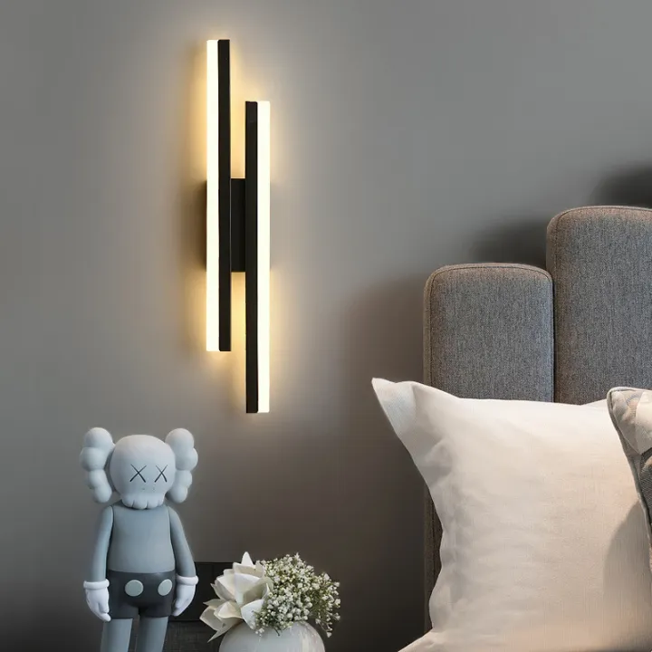 Basic Wall Light Simple Wall Light Bedroom Bedside Strip Wall Lamp Minimalist Corridor ...