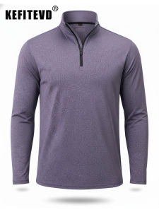 KEFITEVD Mens Athletic 1/4 Zip Long Sleeve Fleece Lined Shirts Lightweight Pullovers Warm Workout Sweatshirt Hiking Camping Top2026