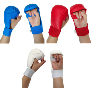 Breathable PU Leather Boxing Gloves Flexible Kickboxing Gloves Open Back for Adjustable Wrist Strap Multiple Color