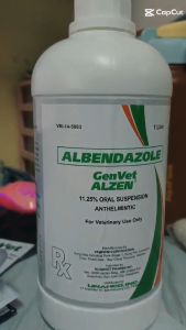 ALZEN GenVet Albendazole 1L  Livestock Anthelmintic for Farm Animal Care Dewormer for Cattle Carabao