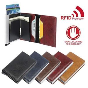 Men Money Bag Mini Purse Male Vintage Automatical Aluminium Rfid Card Holder Small Smart Wallet Slim Women Anti Theft Wallet