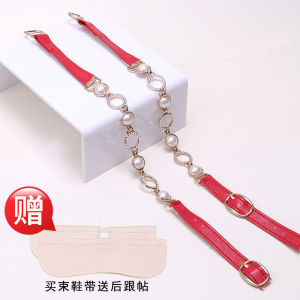 [Free Shipping] Four-Leaf Clover Pearl High-Heeled Boots One-Line Style Adjustable Straps No Installation Required Prevents Heel Slippage And Features An Invisible Fastening Strap
