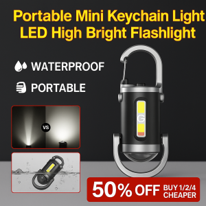Emergency Light Red Blue Flashing Mini Flashlight 7 Modes Adjustment IPX5 Waterproof USB Rechargeable Car Repair Lighting Power Outage Survival Police Warning Light Disaster Warning Light Dual Strobe Warning Emergency Flasher