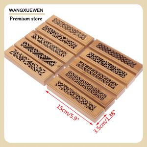 [COD] 1Pc Bamboo Wood Incense Stick Holder Burning Joss Insence Box Ash Catcher