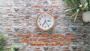 Đồng Hồ Treo Tường KIM TRÔI EASTAR Tròn Viền Bạc Kim Tuyến - Mặt số in Nổi 3D - Máy Kim trôi – Tặng Pin Maxell